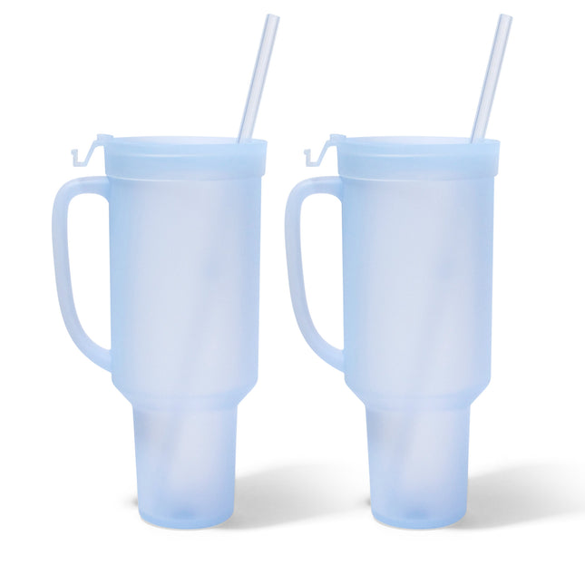 Silipint Silicone 64 oz WTFumbler (Handled Straw Tumbler) Pack of 2