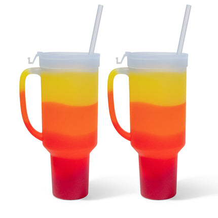 Silipint Silicone 64 oz WTFumbler (Handled Straw Tumbler) Pack of 2