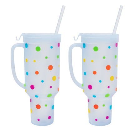 Silipint Silicone 64 oz WTFumbler (Handled Straw Tumbler) Pack of 2