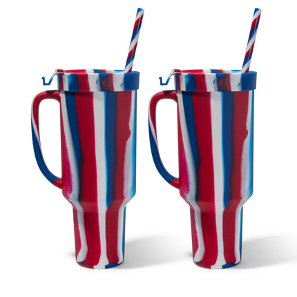 Silipint Silicone 64 oz WTFumbler (Handled Straw Tumbler) Pack of 2