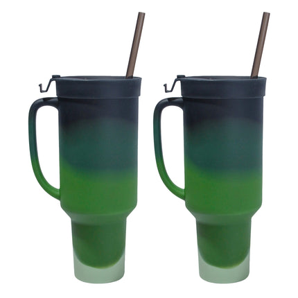 Silipint Silicone 64 oz WTFumbler (Handled Straw Tumbler) Pack of 2