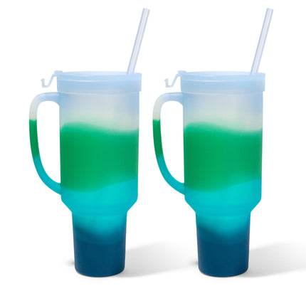 Silipint Silicone 64 oz WTFumbler (Handled Straw Tumbler) Pack of 2