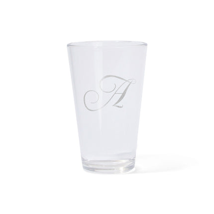 Silipint Silicone 16 oz Crystal Clear Pint Glass – Monogram (A–Z)