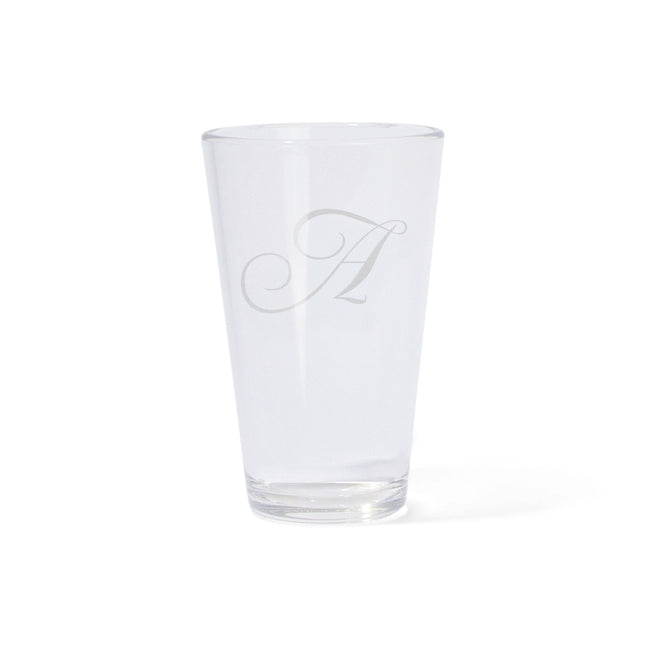 Silipint Silicone 16 oz Crystal Clear Pint Glass – Monogram (A–Z)