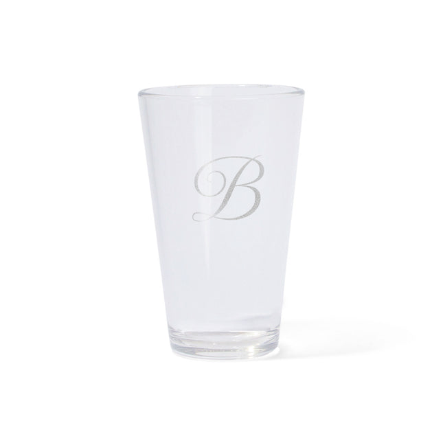 Silipint Silicone 16 oz Crystal Clear Pint Glass – Monogram (A–Z)