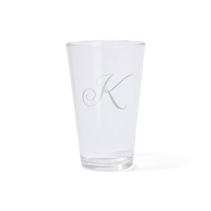 Silipint Silicone 16 oz Crystal Clear Pint Glass – Monogram (A–Z)