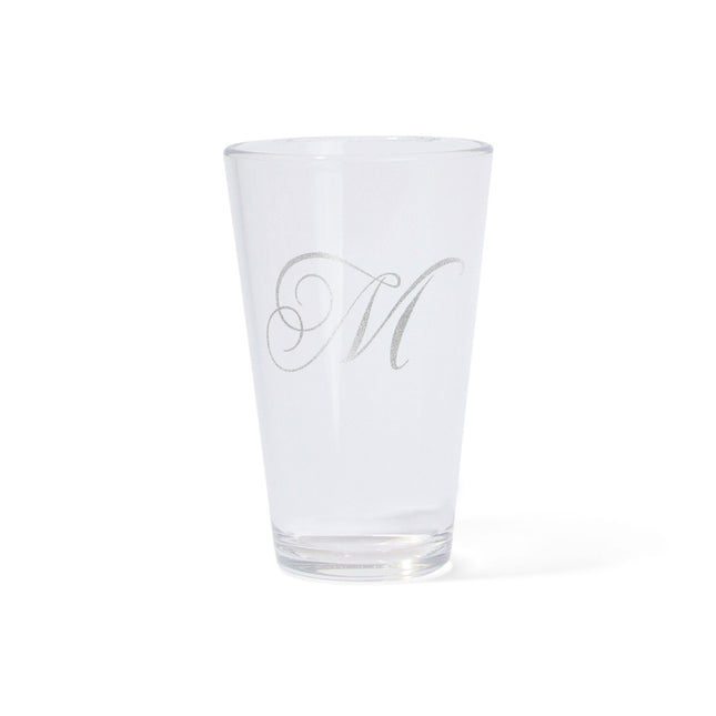 Silipint Silicone 16 oz Crystal Clear Pint Glass – Monogram (A–Z)
