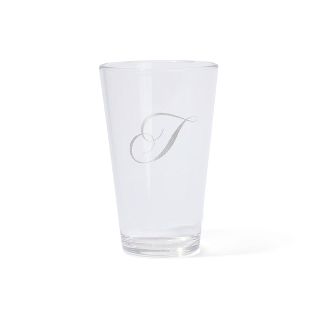 Silipint Silicone 16 oz Crystal Clear Pint Glass – Monogram (A–Z)