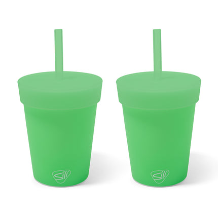 Silipint Silicone 8 oz Kids Straw Tumbler Pack of 2