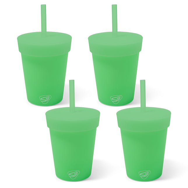 Silipint Silicone 8 oz Kids Straw Tumbler Pack of 4