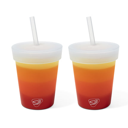 Silipint Silicone 8 oz Kids Straw Tumbler Pack of 2