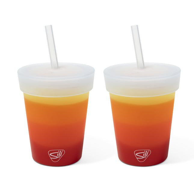 Silipint Silicone 8 oz Kids Straw Tumbler Pack of 2