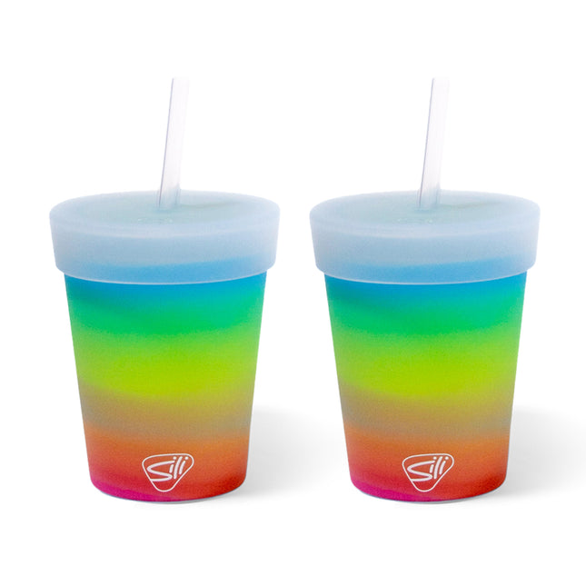 Silipint Silicone 8 oz Kids Straw Tumbler Pack of 2
