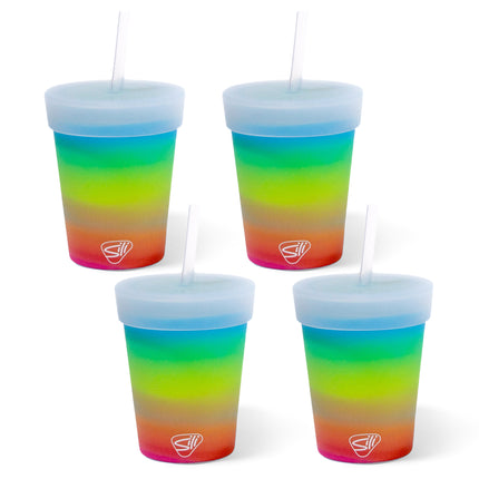 Silipint Silicone 8 oz Kids Straw Tumbler Pack of 4