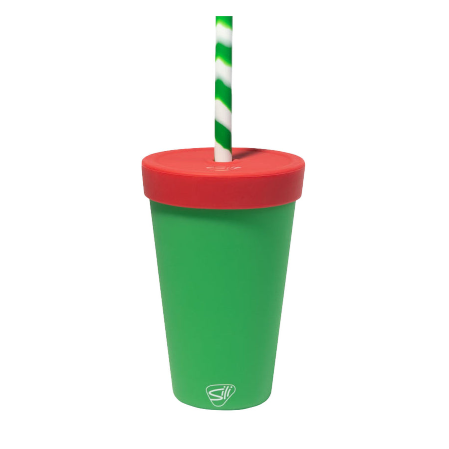 Candy Cane Collection - 16 oz Straw Tumbler - Classic Green
