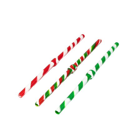 Candy Cane Collection Stopper Straw 3 Pack fits sizes 16, 22, 32 oz cups