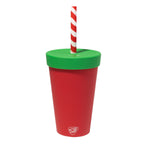 Candy Cane Collection - 16 oz Straw Tumbler - Classic Red