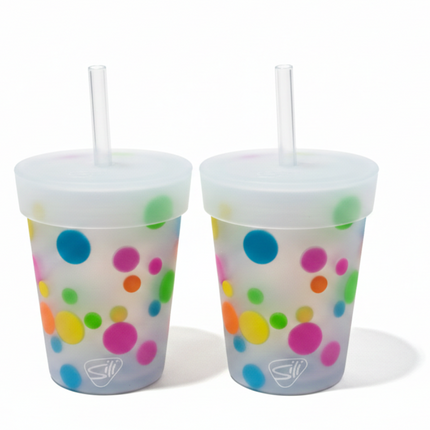 Silipint Silicone 8 oz Kids Straw Tumbler Pack of 2