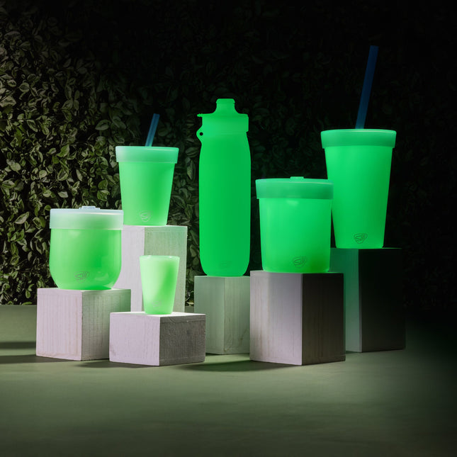 Silipint Silicone 16 oz Glow In The Dark Straw Tumbler