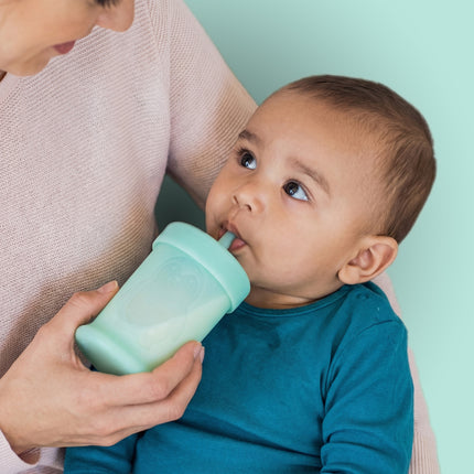 Silipint Silicone 5 oz Penguin Training Cup with Straw Lid