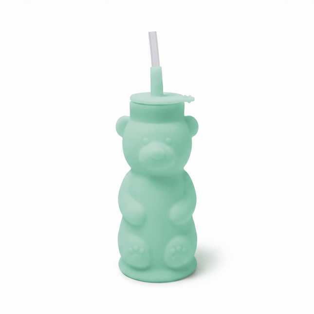 Silipint Silicone 8 oz Honey Bear Training Cup with Straw Lid