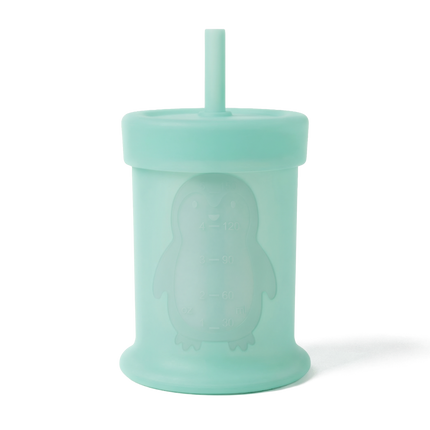 Silipint Silicone 5 oz Penguin Training Cup with Straw Lid