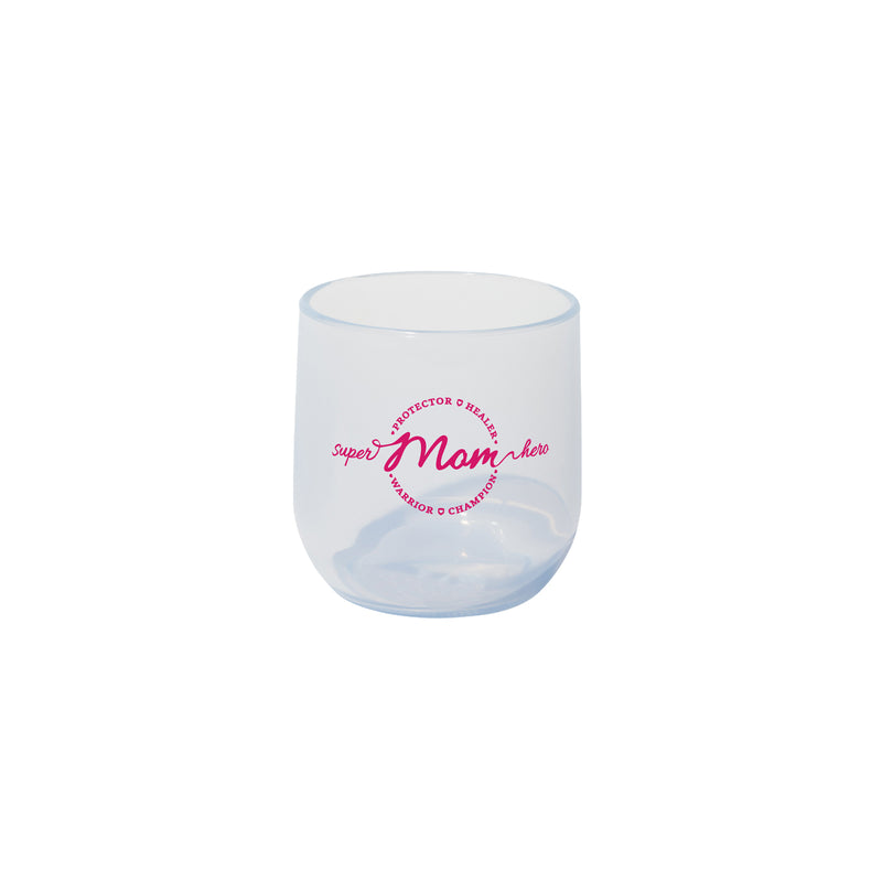 12 oz wine cup with Super Hero Mom - icicle