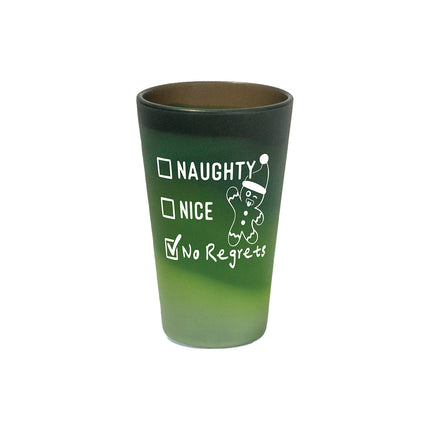 "No Regrets" 16 oz Pint Glass - Evergreen