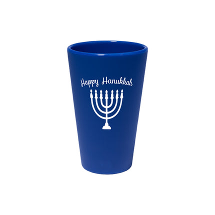 "Happy Hanukkah" 16 oz Pint Glass - Classic Blue