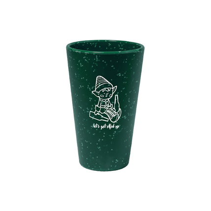 "Let's Get Elfed Up" 16 oz Pint Glass - Green Speckle