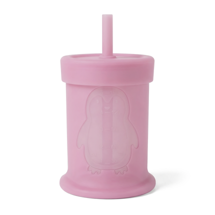 Silipint Silicone 5 oz Penguin Training Cup with Straw Lid