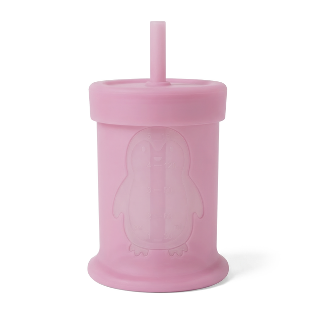Silipint Silicone 5 oz Penguin Training Cup with Straw Lid