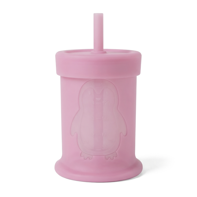Silipint Silicone 5 oz Penguin Training Cup with Straw Lid