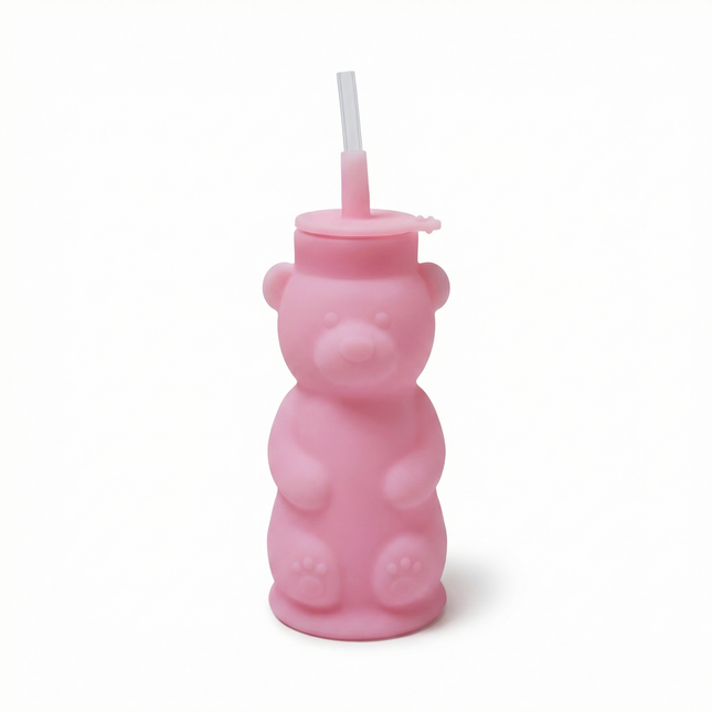 Silipint Silicone 8 oz Honey Bear Training Cup with Straw Lid