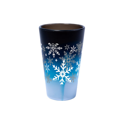 "Snowflakes" 16 oz Pint Glass - Front - Moon Beam 