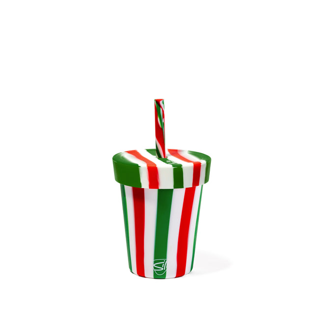 Candy Cane Collection - 8 oz Kids Straw Tumbler - Poinsettia