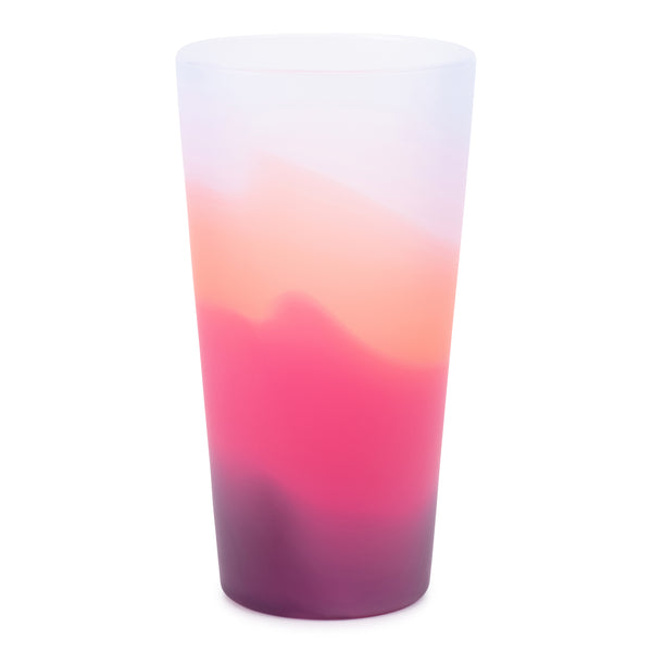 Glasstic - 16oz Clear Glass - Pink Flip Cap