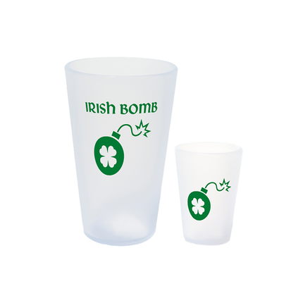 16 oz Pint Glass and 1.5 oz Silishot - Irish Bomb - Front