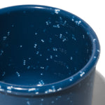 10 oz lidded bowl - blue speckle - top of bowl
